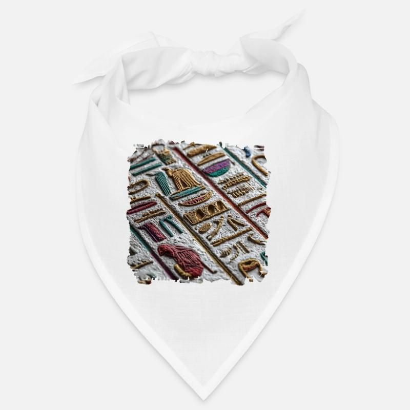 Colorful Egyptian Hieroglyphic Pattern Bandana
