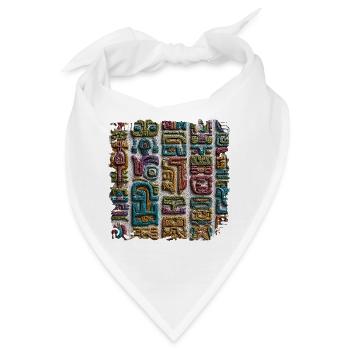 Farbenzauber Glyphen Relief - Bandana - Weiß - Vorne