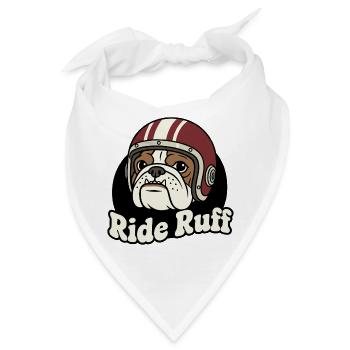 Ride Ruff Bulldog Helm-Design - Bandana - Weiß - Vorne