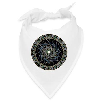 Sternenwirbel Mandala - Bandana - Weiß - Vorne
