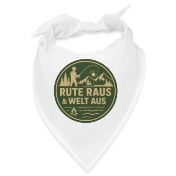 Rute Raus & Welt Aus Patch - Bandana - Weiß - Vorne