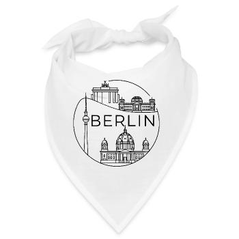 Berlin Wahrzeichen Modernes Liniendesign im Kreis - Bandana - Weiß - Vorne