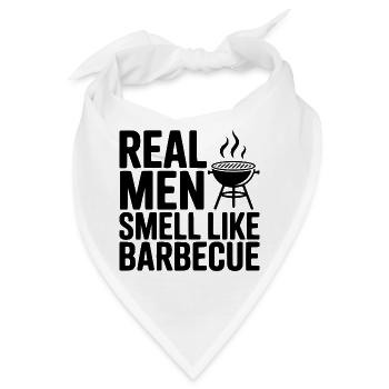 Echte Männer riechen nach Barbecue - Bandana - Weiß - Vorne