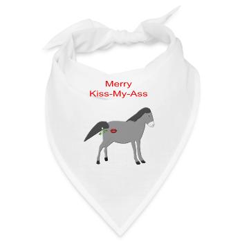 Freches Weihnachtsgrauer Esel küsst meinen Arsch Grafik - Bandana - Weiß - Vorne