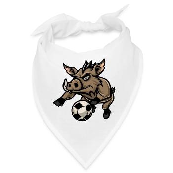 Wildschwein Fußball-Dribbler - Bandana - Weiß - Vorne