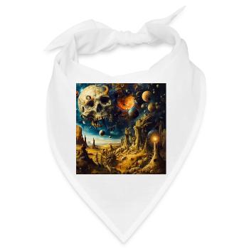 Kosmische Skelettlandschaft - Bandana - Weiß - Vorne
