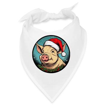 Ferkel Weihnachten - Bandana - Weiß - Vorne