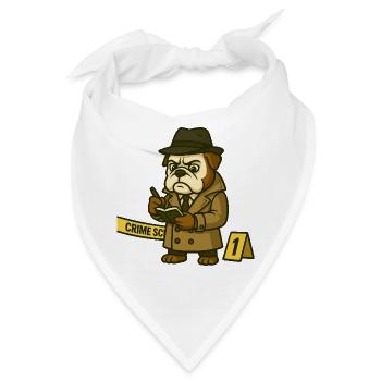 Detective Bulldog am Tatort-Notizen - Bandana - Weiß - Vorne