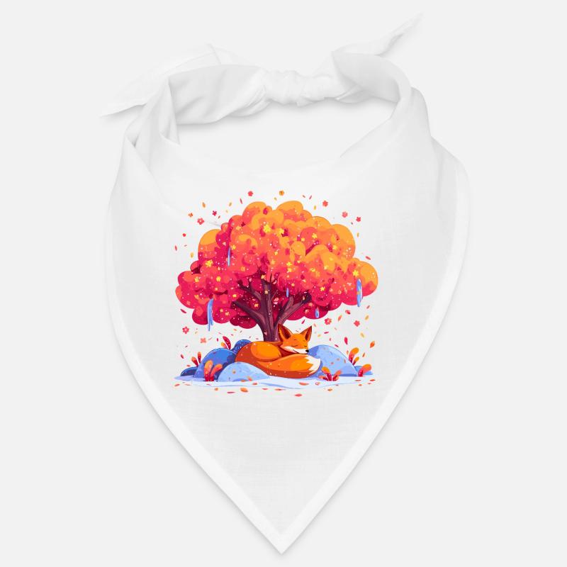 Fuchs unter Herbstbaum Bandana