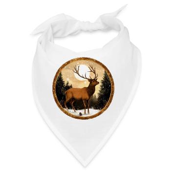 Hirsch im Schnee - Bandana - Weiß - Vorne