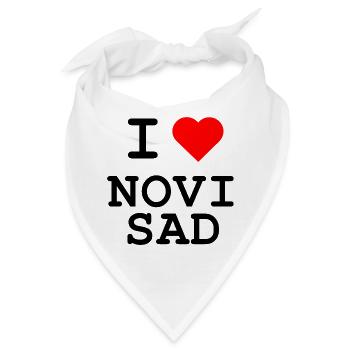 Ich liebe Novi Sad - I love Novi Sad - Bandana - Weiß - Vorne