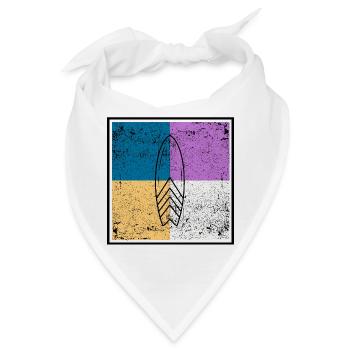 Surfbrett auf vierfarbigem Quad-Design - Bandana - Weiß - Vorne
