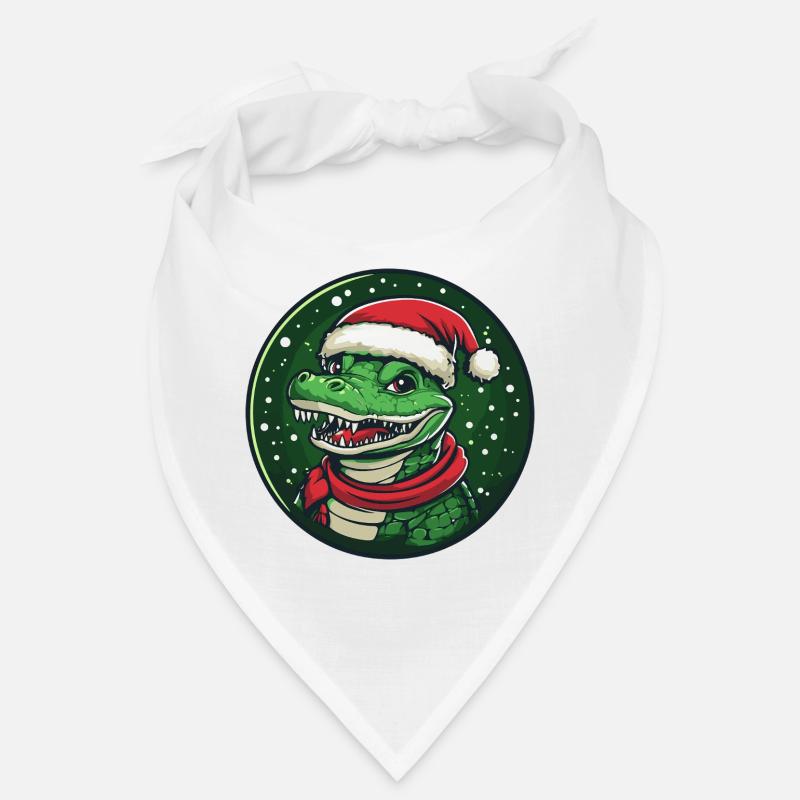 Alligator avec le chapeau de Père Noël Bandana