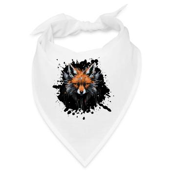 Fuchs Aquarell - Bandana - Weiß - Vorne