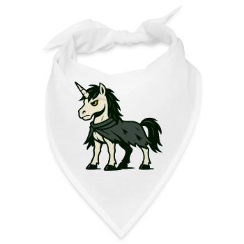 Dunkler, abtrünniger Einhorn mit zerfetztem Umhang-Schleichen - Bandana - Weiß - Vorne