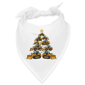 Lustiger Bulldozer Weihnachtsbaum Geschenk  - Bandana - Weiß - Vorne