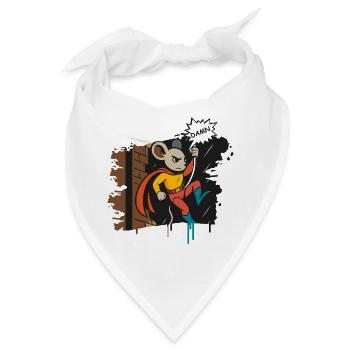Superhelden Maus am Seil Comic Cartoon - Bandana - Weiß - Vorne