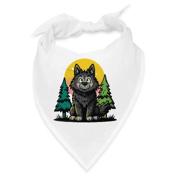 Waldwolf im Sonnenkreis - Bandana - Weiß - Vorne