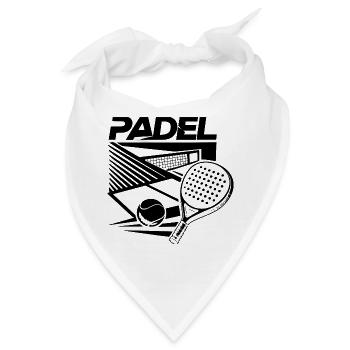 Padelplatz & Schläger – Sportdesign Schwarz-Weiß - Bandana - Weiß - Vorne