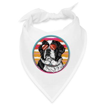 Sonnenhund im Retro-Sommer - Bandana - Weiß - Vorne