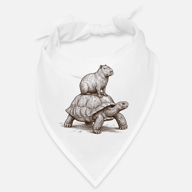 Funny Capybara Giant Turtle Lover Bandana