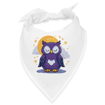 Mondnacht Eule - Bandana - Weiß - Vorne