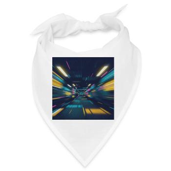 Neon-Tunnel U-Bahn Berlin  - Bandana - Weiß - Vorne