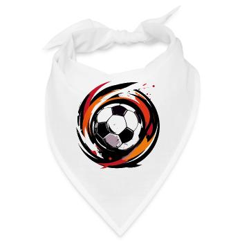 Farbwirbel Fußballball Fussball Deutschland Farben - Bandana - Weiß - Vorne
