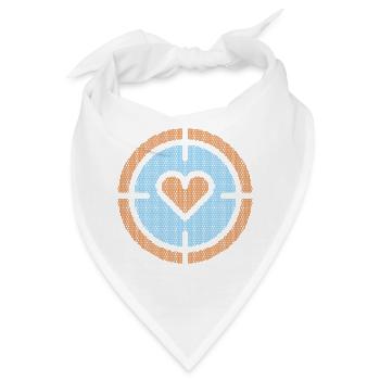 Herz im Ziel-Emblem, atomare Muster - Bandana - Weiß - Vorne