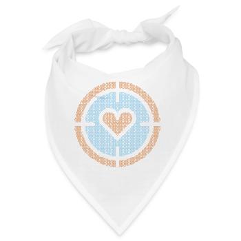 Herz im Ziel-Emblem, Wabenmuster - Bandana - Weiß - Vorne
