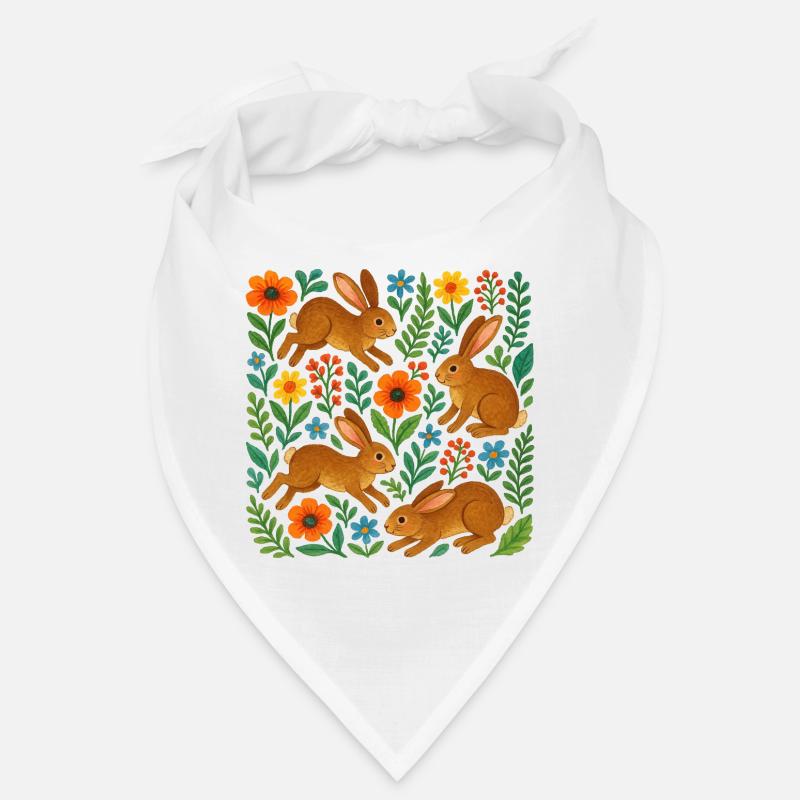 Spring Meadow Rabbits in Bloom Bandana