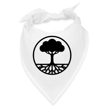 Baum des Lebens Silhouette - Bandana - Weiß - Vorne