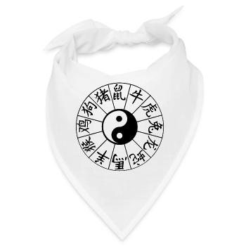 Chinesische Sternzeichen - Bandana - Weiß - Vorne