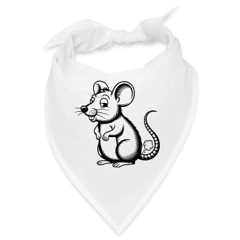 Pupsende Maus Furzwolke Pups Furz Pupsen Furzen - Bandana - Weiß - Vorne