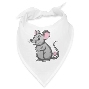 Furzende Maus Pupswolke Furz Furzen Pups Pupsen - Bandana - Weiß - Vorne