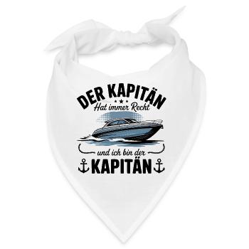 Kapitän Boot Bootsführerschein - Bandana - Weiß - Vorne