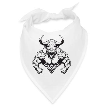 Bulle Stier Bodybuilding - Bandana - Weiß - Vorne