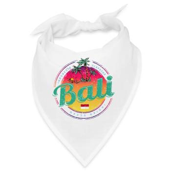 Bali Indonesien Retro Sonnenuntergang Souvenir - Bandana - Weiß - Vorne