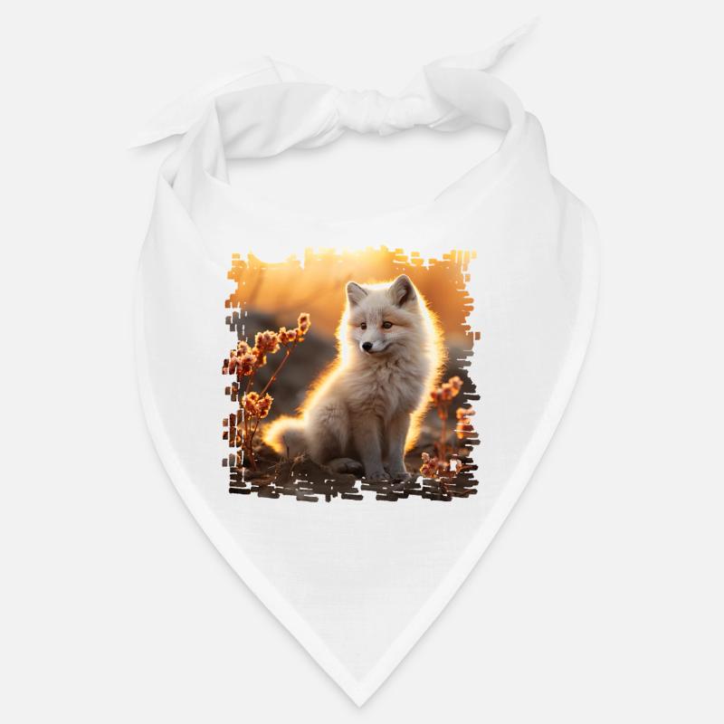 Polarfuchs im Sobbebuntergang Bandana