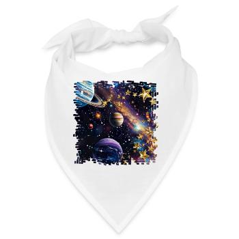 Galaktische Sternenpracht Goldstern - Bandana - Weiß - Vorne
