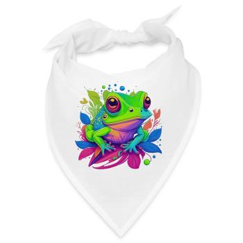 Regenbogenfrosch auf Blättern - Bandana - Weiß - Vorne