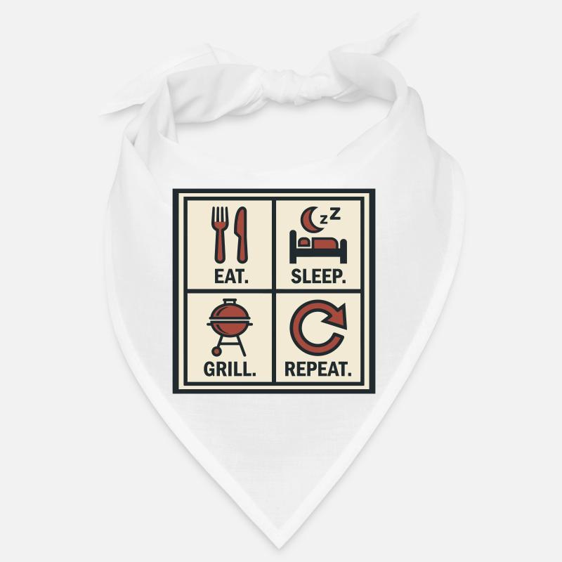 Manger Dormir Griller Recommencer Barbecue Bandana