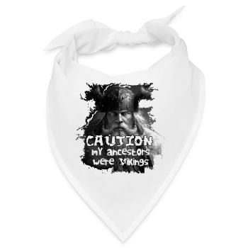Caution_my_ancestors_were_Vikings - Bandana - Weiß - Vorne
