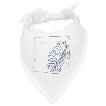 Kornblume minimalistisch - Bandana - Weiß - Vorne