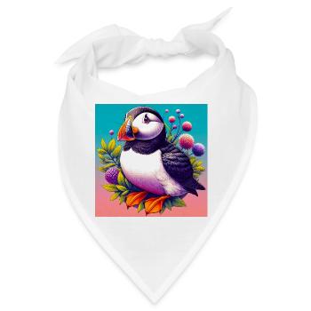 Papageitaucher - Bandana - Weiß - Vorne