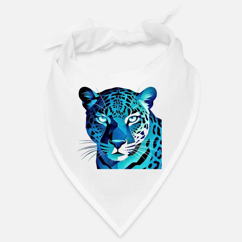 Fluorescent Geometric Blue Leopard Bandana
