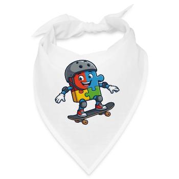 Puzzle Buddy Skater - Bandana - Weiß - Vorne