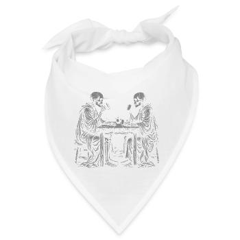Kaffeezeit mit Skeletten - Bandana - Weiß - Vorne