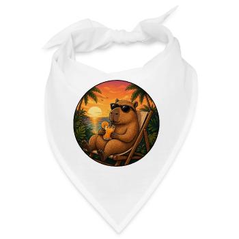 Capibara im Strandkorb - Bandana - Weiß - Vorne