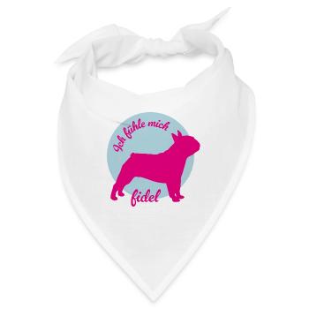 Mops Hunde mopsfidel Humor Büroleben Wauwau Fan - Bandana - Weiß - Vorne